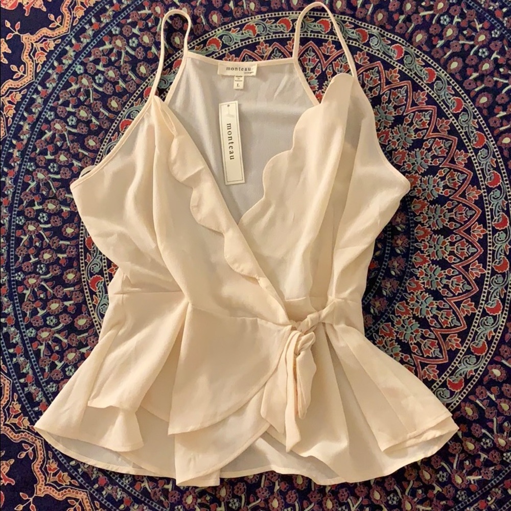 Cream Surplice top